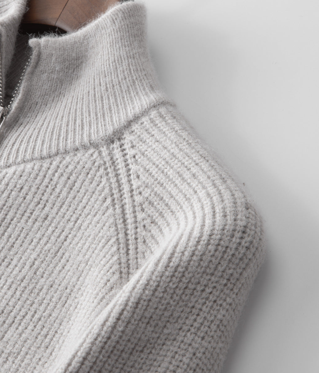 Strickjacke mit Reißverschluss aus 100 % Merinowolle