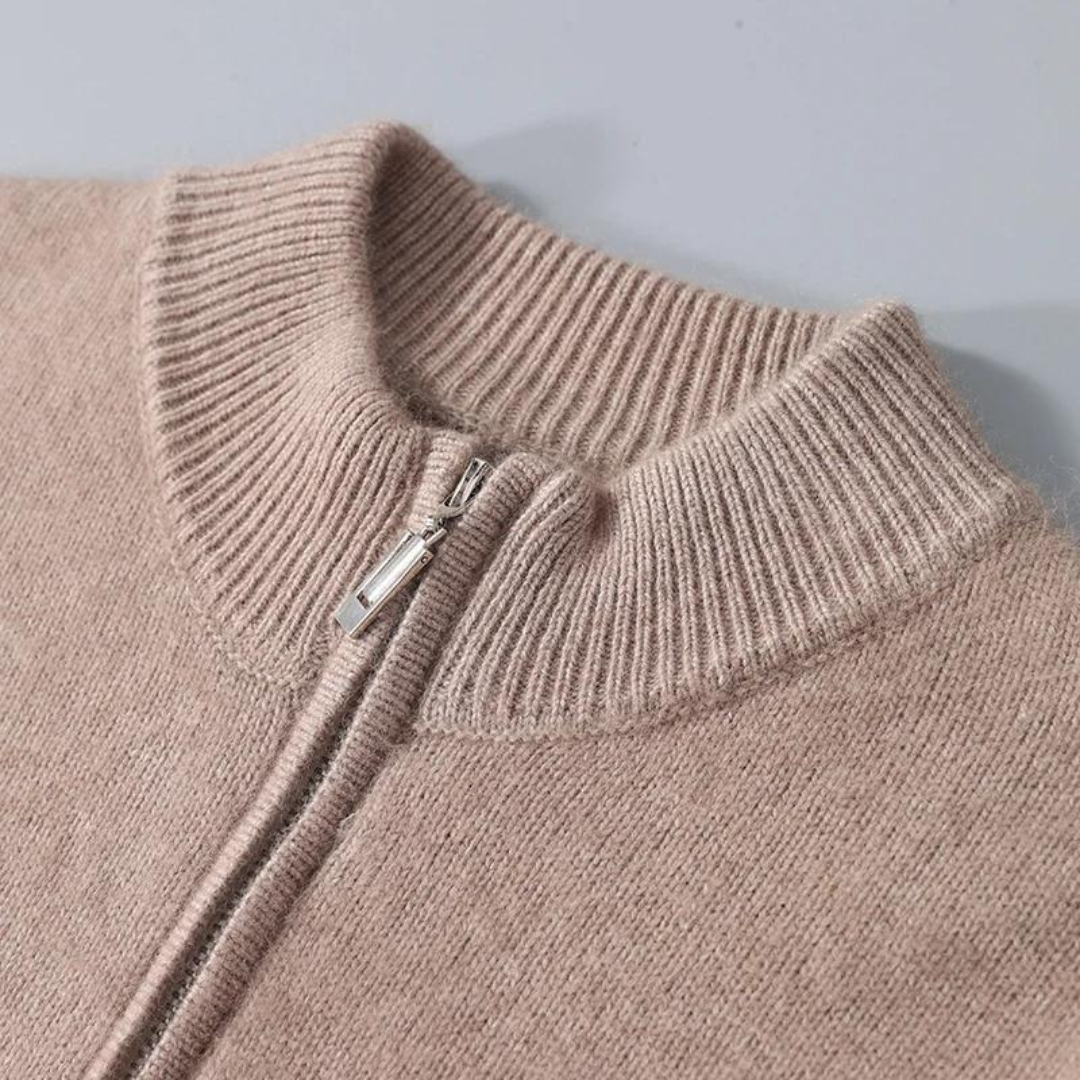 100% CASHMERE ZIP UP