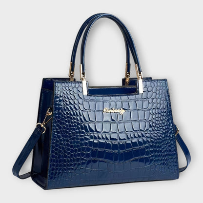 Aurellia. - Shiny Crocodile Leather Pattern Handbag