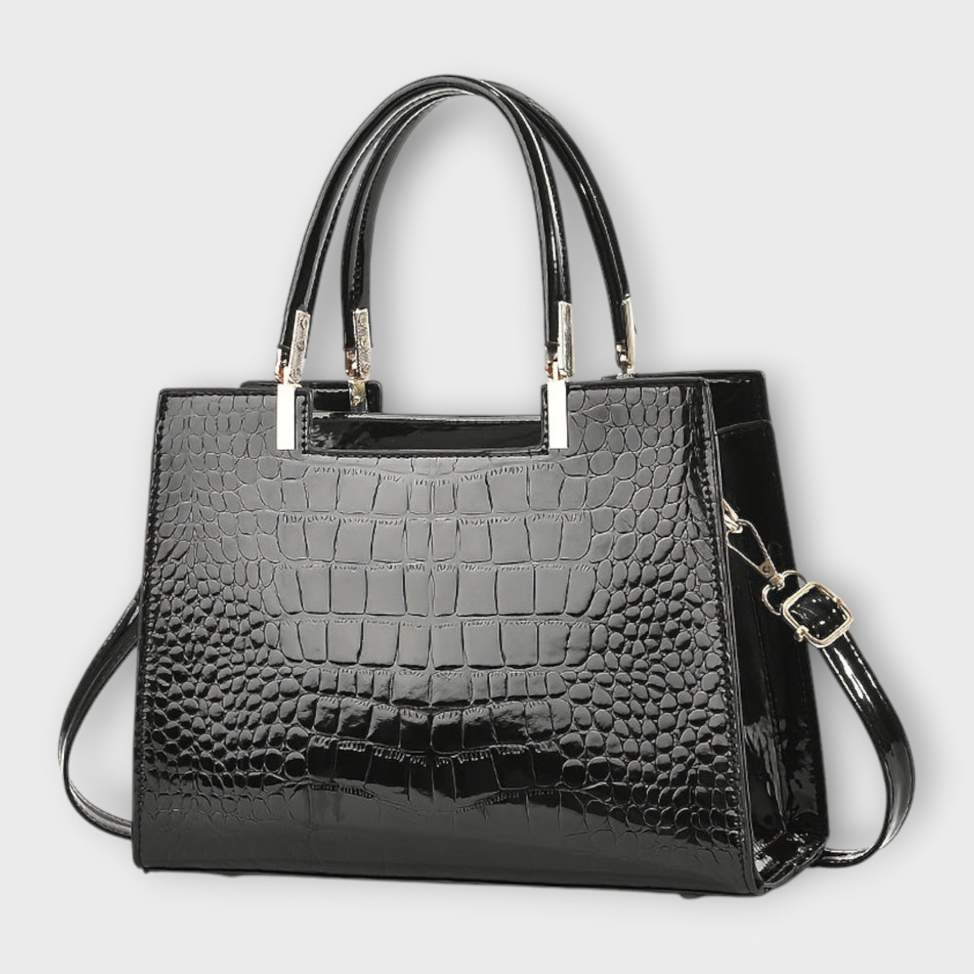 Aurellia. - Shiny Crocodile Leather Pattern Handbag