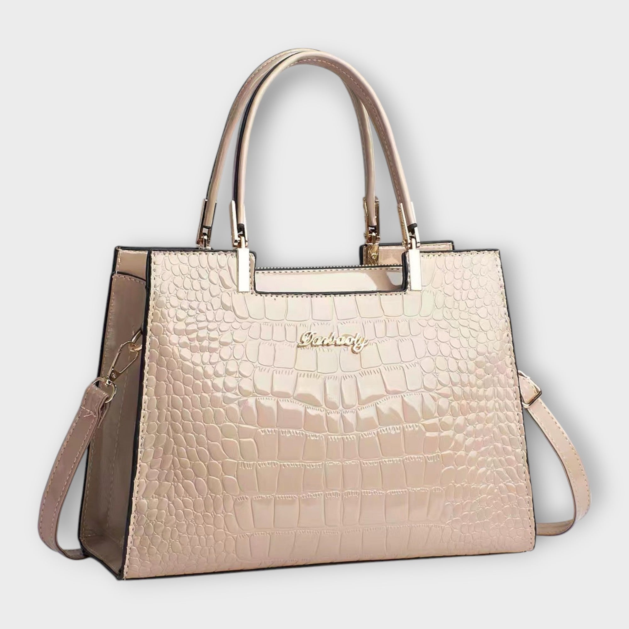 Aurellia. - Shiny Crocodile Leather Pattern Handbag